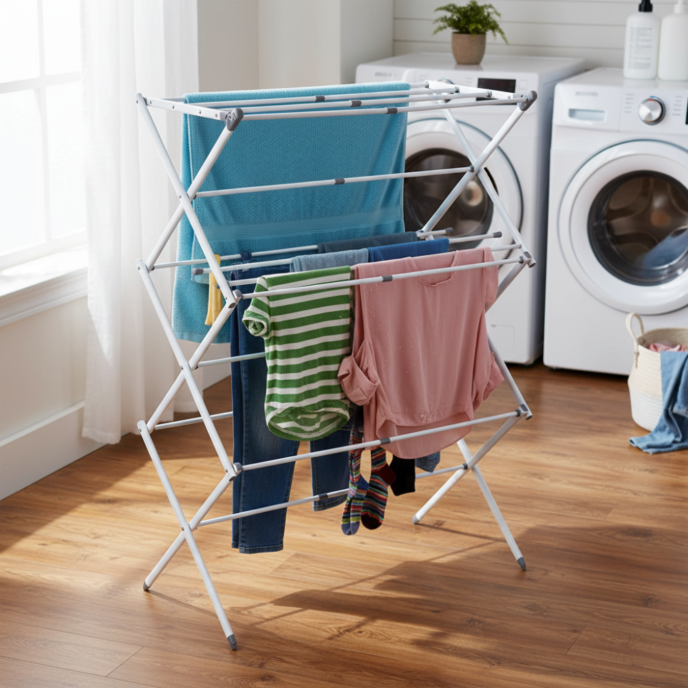 Clothes Drying Rack Collapsible Metal Laundry Stand