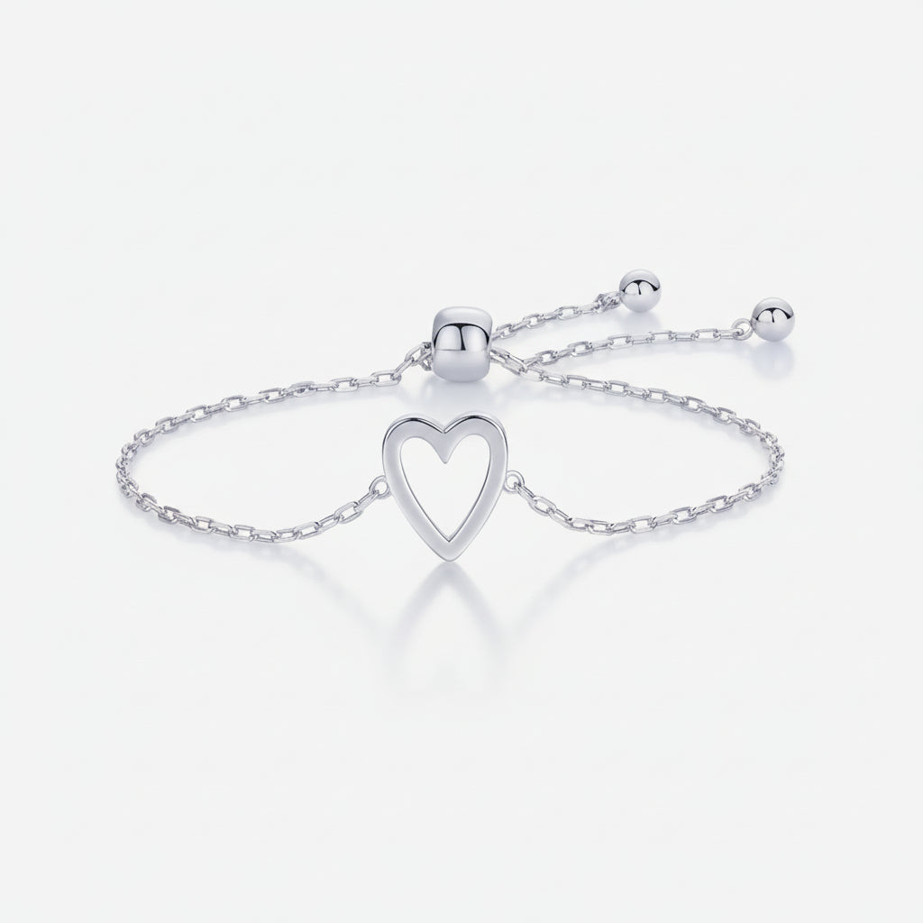 Couples Adjustable Heart Chain Bracelet Matching Jewelry Gift