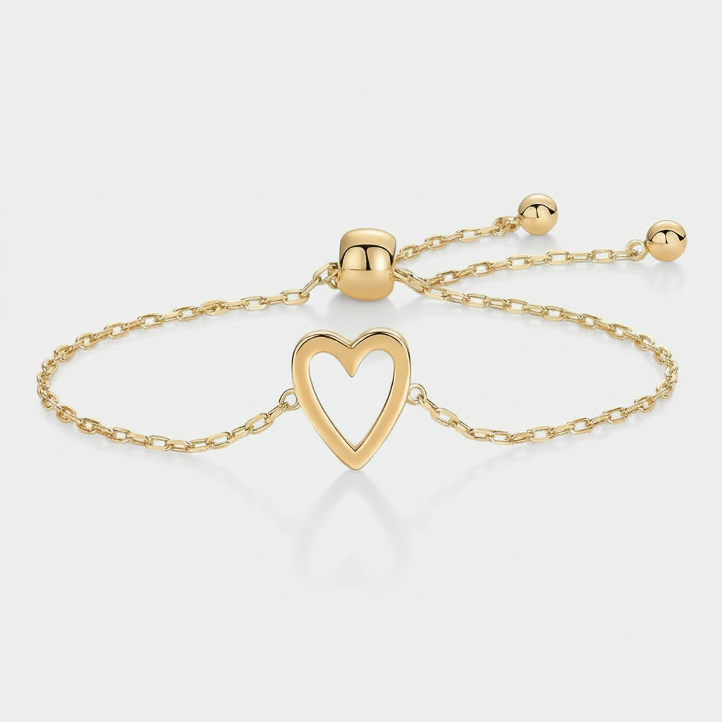 Couples Adjustable Heart Chain Bracelet Matching Jewelry Gift
