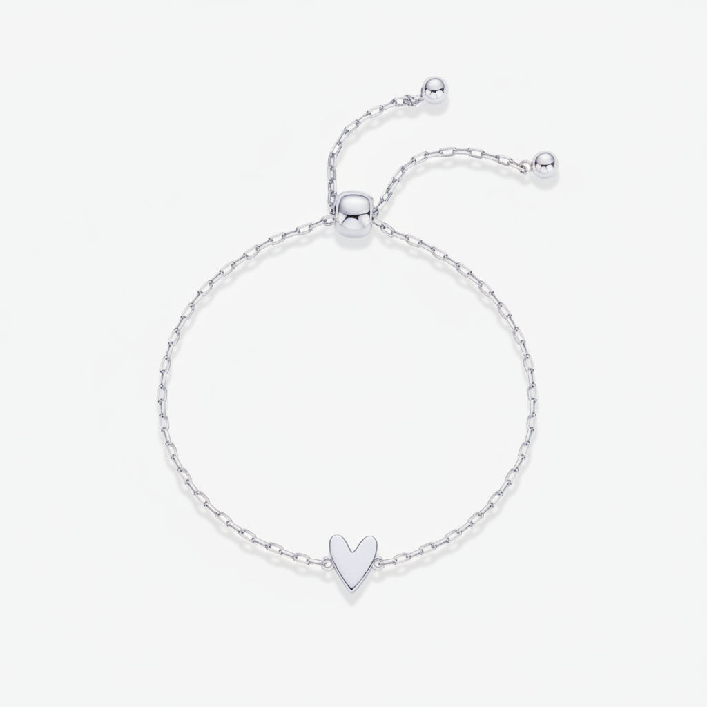 Couples Adjustable Heart Chain Bracelet Matching Jewelry Gift