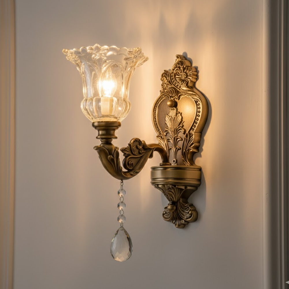 LED Wall Lamp Vintage Glass Shade Lighting