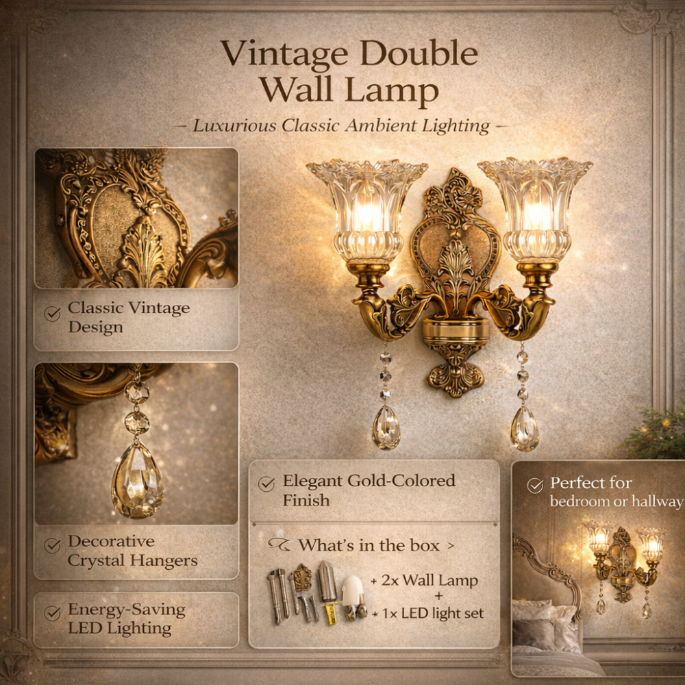 LED Wall Lamp Vintage Glass Shade Lighting