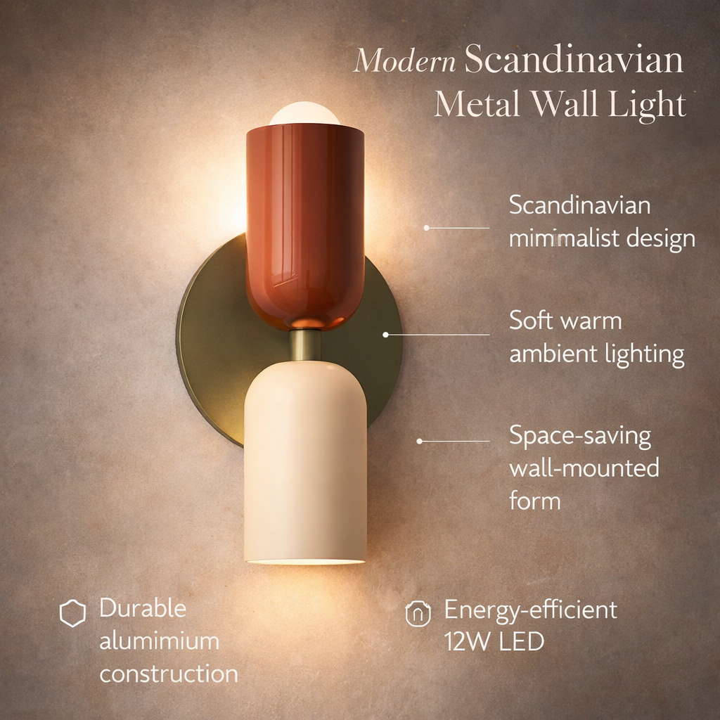Modern Scandinavian Metal Wall Light