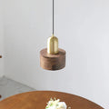 Modern Pendant Light Wooden Copper Accents