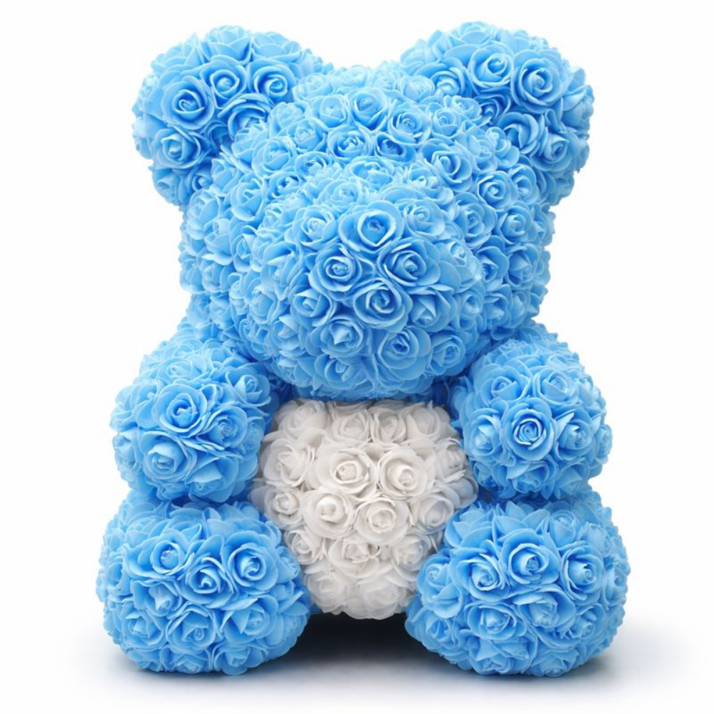 Rose Teddy Bear Decorative Gift Romantic Floral Bear