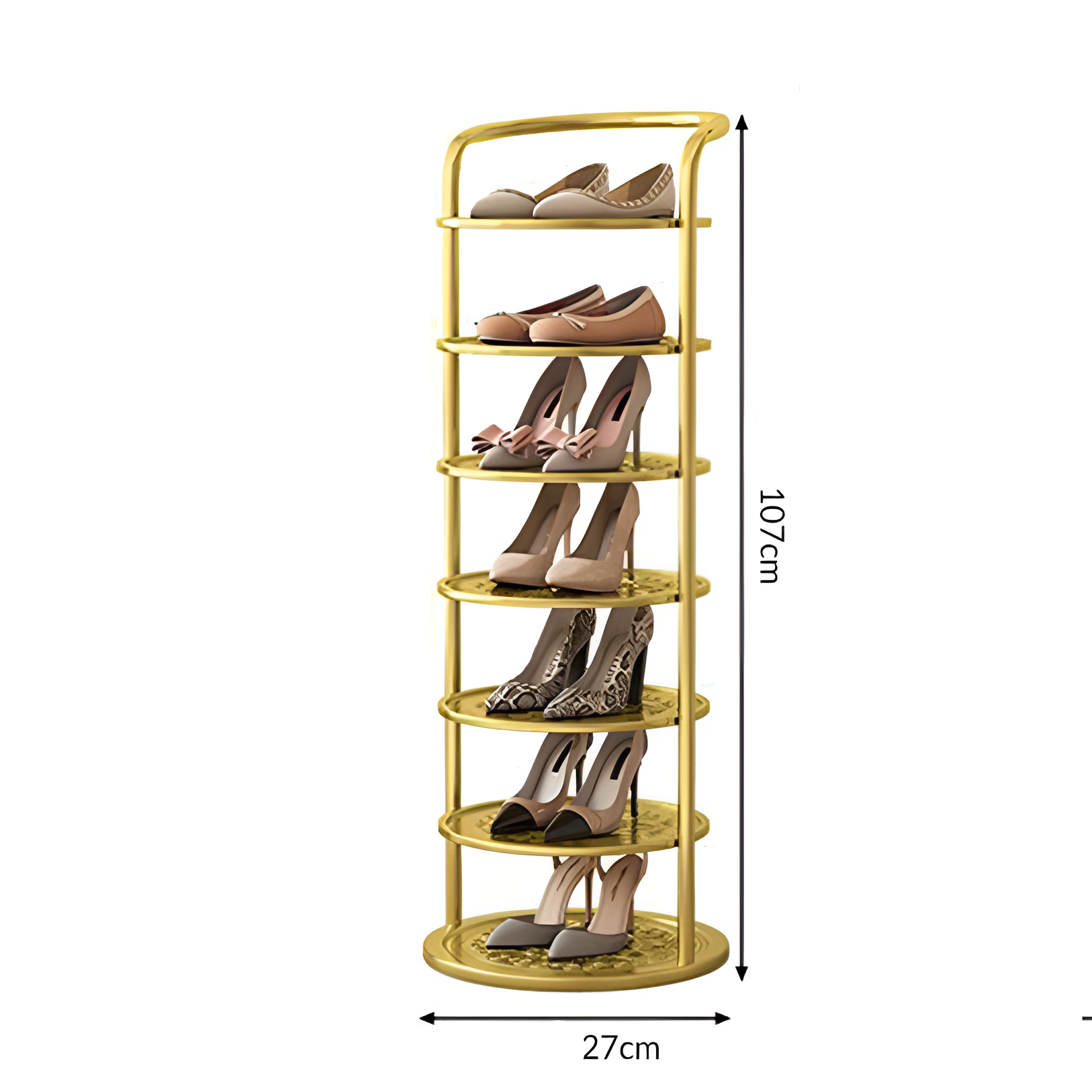 Round Steel Shoe Storage Modern Entryway