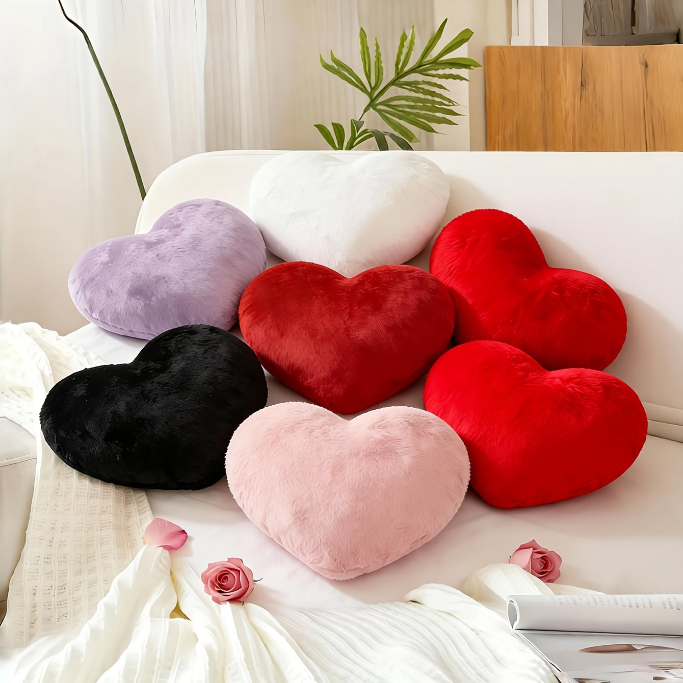 Throw Pillows Heart Shape Decorative Cushion
